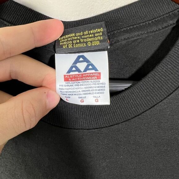 Vintage Deadstock Y2K DC Comics Superman Logo 3D Print T-shirt Mens L - Picture 5 of 6